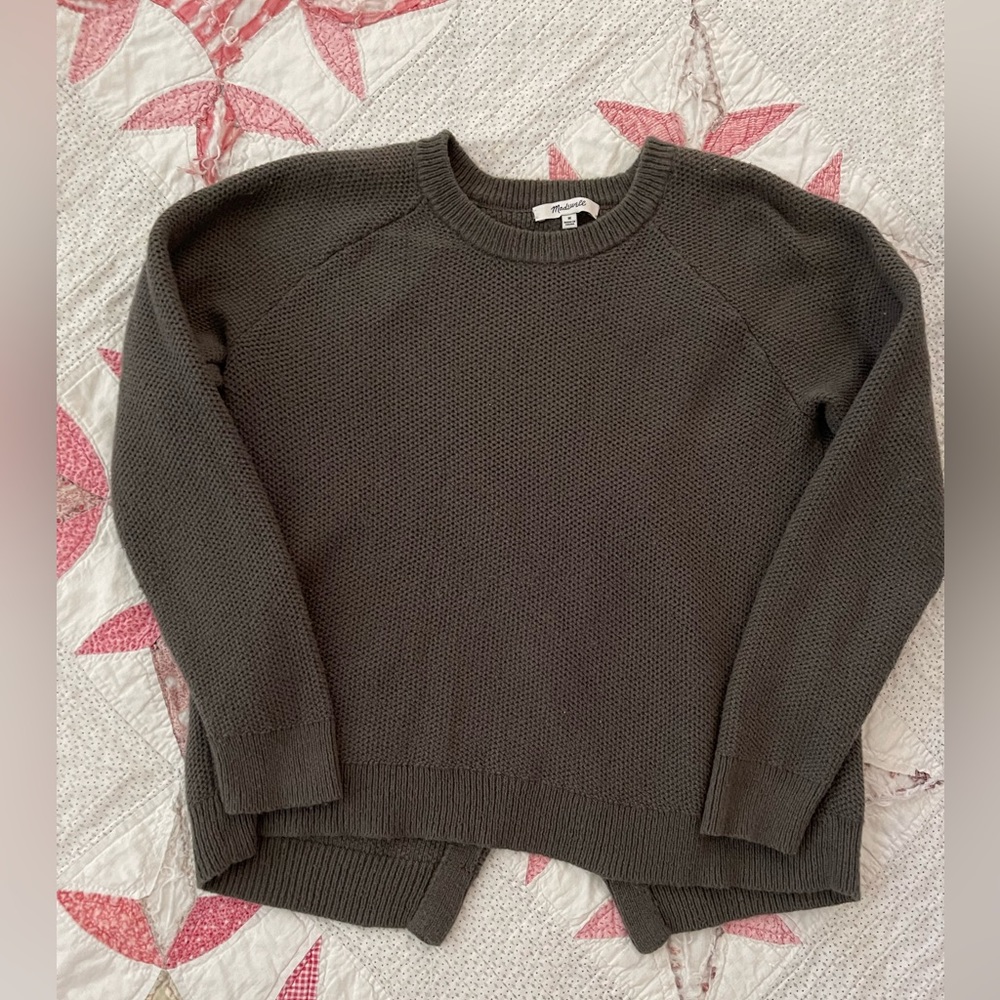 Madewell green gray sweater medium